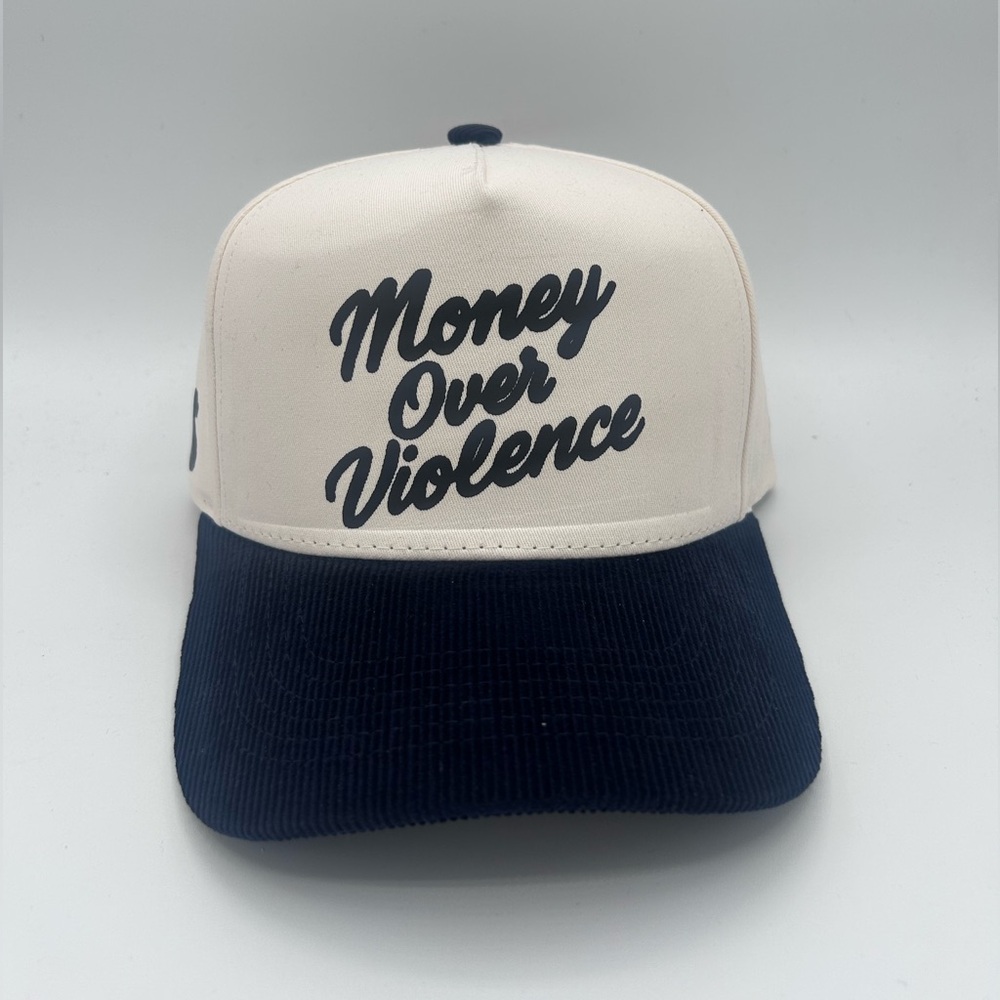 Money Over Violence Cream and Black Hat